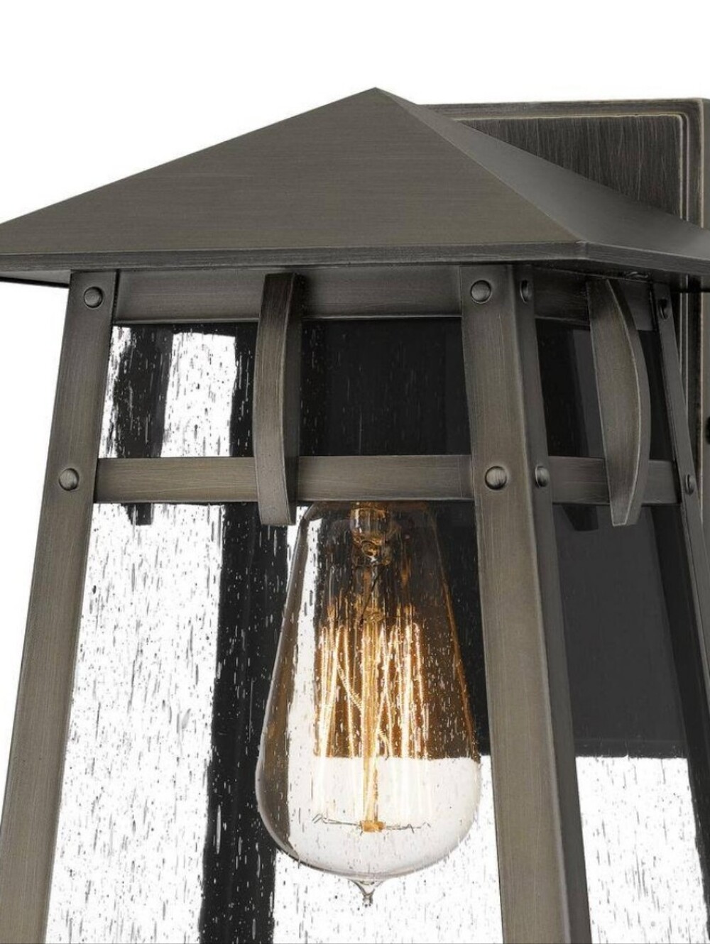 Quoizel Merle Outdoor Wall Lantern Burnished Bronze Industrial Rustic Farmhouse - Picture 6 of 7